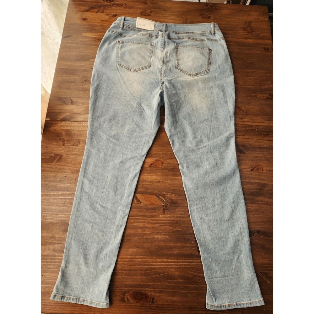 Cato Est 1946 Boho Patchwork Skinny Ankle Jeans Floral Distressed 16W Light Blue - Picture 2 of 9